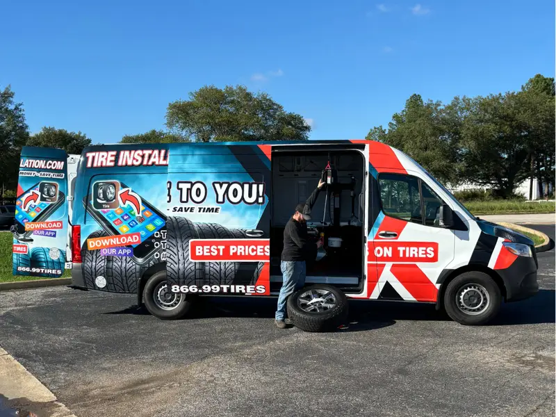 Professional mobile tire repair service at your location